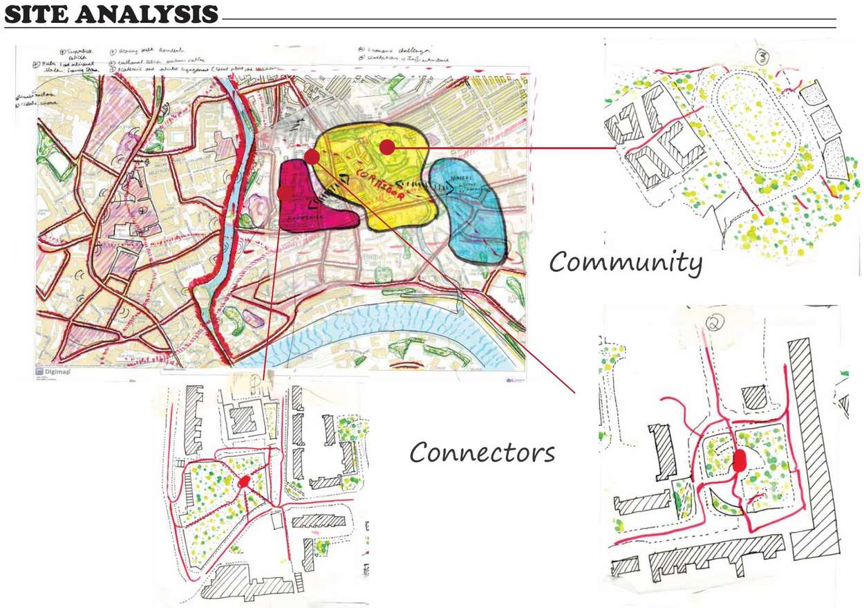 Spatial diagram of hubs and links along the trail